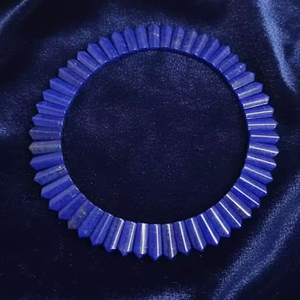 สร้อยคอสไตล์ยูนิเซ็กส์ทำมือกับพลอยไพฑูรย์และไข่มุกน้ำจืดธรรมชาติของขวัญปาร์ตี้สร้อยคอ Lapis Lazuli - Product Image 5