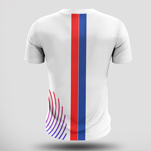 เสื้อยืดออกกำลังกายเล่นกีฬาของผู้ชายแห้งเร็วทำจากโพลีเอสเตอร์/ ผ้าฝ้ายออกแบบโลโก้ได้ตามต้องการ - Product Image 2