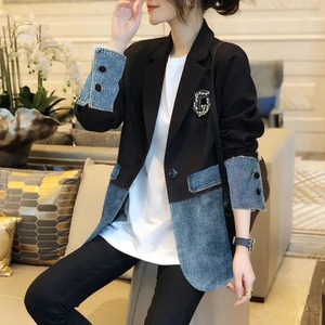 2024 New Autumn Denim Jacket Coat Women Fashion Stitching Denim Suit Outerwear Female Loose <b>Jeans</b> Jackets Ladies Coats - Product Image 5