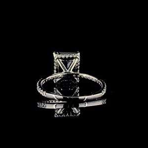 1.2 Carat Princess Cut <b>Black</b> Moissanite Diamond <b>Ring</b> Trendy 925 Sterling Silver Wedding Engagement Set for Women - Product Image 4