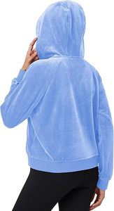 Ropa de calle de invierno Ropa de mujer Sudadera con capucha de terciopelo con cremallera de lana para mujer Hombro caído Tallas grandes Invierno al aire libre Transpirable - Product Image 2