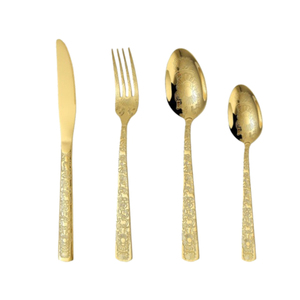 Produits tendance chauds Fabricant direct vendant de l'Inde Couverts élégants plaqués or Ensemble de 4 pour les cadeaux de mariage et le dîner - Product Image 6