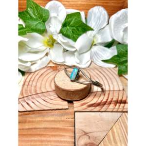 Opal & Sterling Silver Cuff Bracelet Handmade Navajo Fashion Accessory - Product Image 3