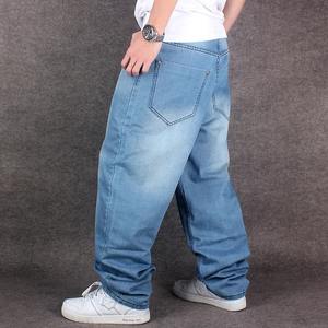 Printemps et automne hommes et femmes à la mode personnalisé Tube droit jet d'encre blanchisserie Jeans Couple américain lâche rétro pantalons décontractés - Product Image 3