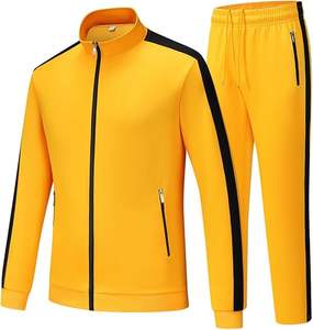 Conjunto deportivo de primera calidad con chaqueta de manga larga con cremallera y pantalón a juego para deportes y fitness, ideal para gimnasio y jogging. - Product Image 1