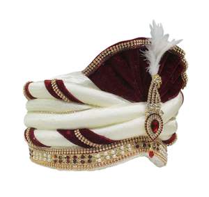 Safa/Turbante/Pagdi/Pheta de Boda Tradicional de Seda Terciopelo-Multicolor (Tamaño: 22 a 22,5 Pulgadas) - Product Image 3