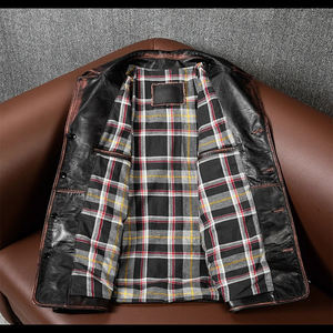 100% <b>High</b> Quality Cowhide <b>Leather</b> Jacket New Stylish Quick Dry Winter Season Fabric <b>Leather</b> Jacket for man - Product Image 3
