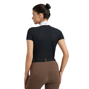 Camiseta Deportiva Ecuestre de Manga Corta con Cierre de Cremallera y Tejido Transpirable para Mujer - Product Image 2