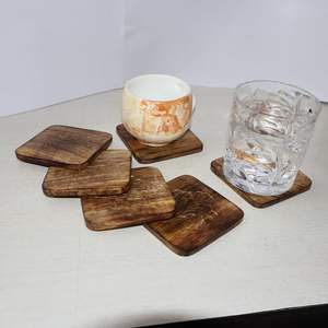 Fabricante de Juego de Posavasos de Madera con Porta Cubiertos y Porta Servilletas |   Posavasos de Madera Natural, Suministro de Fábrica al por Mayor - Product Image 2