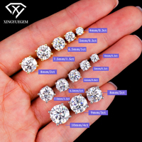 Boucles d'oreilles classiques de haute qualité en moissanite VVS, certifiées, testées comme des diamants, pour femmes, en argent sterling 925 plaqué rhodium, taille brillant