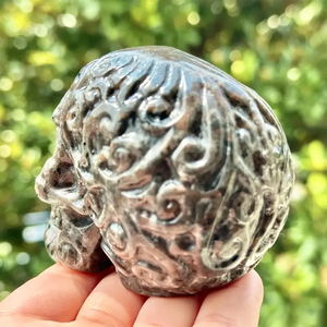 Kerajinan Kristal Yooperlite Alami Grosir, Ukiran Kepala, Reaksi Fluoresen UV, untuk Dekorasi dan Hadiah - Product Image 6