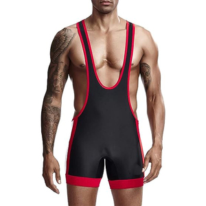Combinaison de lutte pour homme de haute qualité, respirante et confortable, en élasthanne/polyester, pour la salle de sport, la remise en forme, usage professionnel - Product Image 1