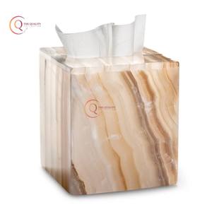 กล่องกระดาษทิชชู่หินอ่อนสีขาวสำหรับตกแต่งโต๊ะมีสีและขนาดที่กำหนดเองสำหรับโรงแรมและร้านกาแฟในราคาพิเศษ - Product Image 1