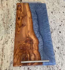 BANDEJA DE RESINA EPOXI DE MADERA CUADRADA BOAND Diseño decorativo fabuloso para servir comida en restaurantes de cocina Uso doméstico - Product Image 1