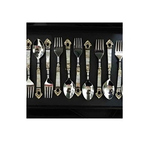 ชุดช้อนส้อมสแตนเลส2ชิ้นพร้อมเคลือบเงาและชุบทอง PVD สำหรับบ้านและห้องครัว - Product Image 2