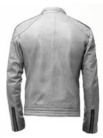 Chaqueta de Invierno Delgada de Piel de Oveja de Alta Calidad Personalizada OEM, Chaqueta Bomber Moderna para Hombre con Cuello Alto Reversible