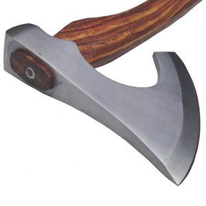 Venta al por mayor pedidos a granel personalizados servicio OEM ODM hecho a mano acero de alto carbono vikingo hacha mango de madera para acampar al aire libre - Product Image 2