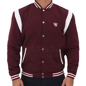 High Quality Custom <b>Men's</b> Long Sleeve Letterman <b>Jacket</b> New Design Casual Wear with Stand Collar High Street Style - Product Image 5