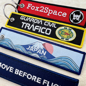 Nhà Máy Bán Buôn Tùy Chỉnh Vải 2D 3D Móc Khóa Thương Hiệu Độc Đáo Giá Rẻ Thêu Hai Mặt Tùy Chỉnh Thêu Khuyến Mại - Product Image 4