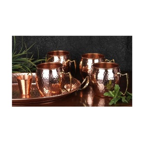 Juego de 4 Uds. De taza de cobre de mula de Moscú de punto martillado de cobre puro auténtico para uso en el hogar, Hotel, restaurante, Bar - Product Image 6