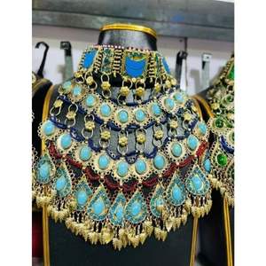 Parures de bijoux Kuchi vintage en turquoise faites à la main de luxe 2026, cadeaux d'anniversaire personnalisés en argent plaqué pour femmes - Product Image 6