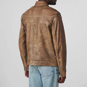 Veste en cuir marron Vintage Racer pour homme-Style motard classique pour un usage quotidien et la conduite de moto - Product Image 6