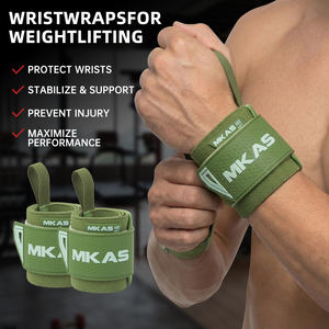 MKAS Penjualan Terlaris Tali Pergelangan Tangan Custom Logo untuk Latihan Kebugaran, Gym, Angkat Beban, Tali Tangan Bernapas untuk Powerlifting - Product Image 2