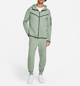 Sweat à capuche zippé pour homme en polaire technique léger avec logo personnalisé sur le devant, chaleur d'automne, design de tapisserie de haute qualité - Product Image 3