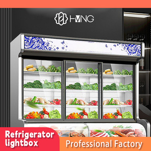 Siêu mỏng siêu mỏng Backlit tủ lạnh quảng cáo hộp Đèn khung nhôm treo hình chữ nhật bảng ánh sáng Acrylic dễ dàng - Product Image 3