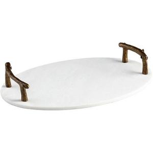 Plateau de service en marbre blanc avec poignées Plateaux décoratifs pour la décoration intérieure Forme carrée 20X30 et au meilleur prix - Product Image 5