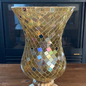 Silver Fancy Round Mosaic <b>Votive</b> <b>Candle</b> Holder for Home Hotel Restaurant Wedding Christmas Parties Decorations - Product Image 1