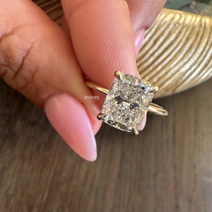 Elegante Anillo de Compromiso y Matrimonio para Mujer, con Diamante de Laboratorio de Corte Cojín de 3 Quilates, Claridad VVS, Certificado IGI, Oro Sólido de 18K, Regalo Nupcial - Product Image 1