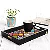 ถาดเสิร์ฟไม้ดีไซน์แบบ multimandala มีลวดลายแบบ3D และถาดเรซินขอบสีดำ - Product Image 2