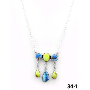 Collier artisanal en turquoise du sud-ouest avec Palomino et Golden Hills, orné d'argent sterling - Product Image 2