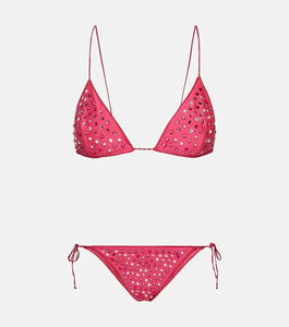 Conjunto de Bikini de Dos Piezas para Mujer, Estilo Veraniego para Playa, Decoración de Cristal, Transpirable, Antibacteriano, Logotipo Personalizado en la Cintura - Product Image 2