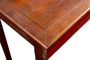 Mesa de tocador de madera maciza de roble moderna con espejo redondo y acabado de PU de alta calidad para el almacenamiento de características de uso de dormitorio o Hotel - Product Image 6