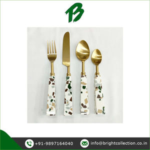 Ensemble de vaisselle de luxe d'origine indienne 5 pièces couverts en acier inoxydable de qualité supérieure-fourchette cuillère couteau meilleur prix - Product Image 3