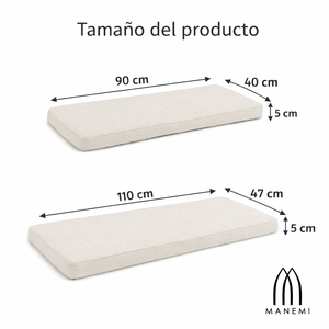 Cuscino per panca imbottito in schiuma ad alta densità con cerniera e rivestimento rimovibile e lavabile per interni - Product Image 3