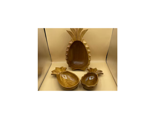 Cuenco de madera de acacia clásico hecho a mano, bandeja ecológica para servir comida, piña, decoración, restaurante - Product Image 4