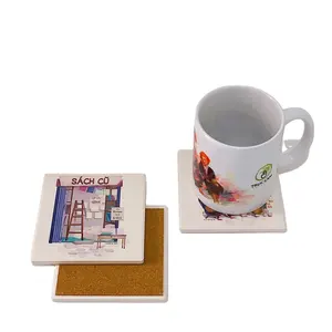 Ensemble de sous-verres carrés en céramique de haute qualité écologique, décoration de style de vie, vente en gros, bon prix, provenant du Vietnam - Product Image 1