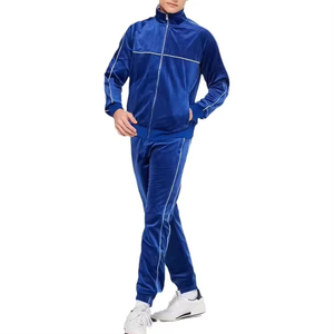 Combinaison de jogging en velours avec logo personnalisé de haute qualité pour hommes Survêtement en velours à séchage rapide avec survêtement en polaire imprimé de haute conception - Product Image 5