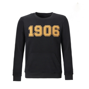 Sweat-shirt noir personnalisé Chenille brodé-Sweat à capuche lettre grecque à manches longues avec poche kangourou - Product Image 1
