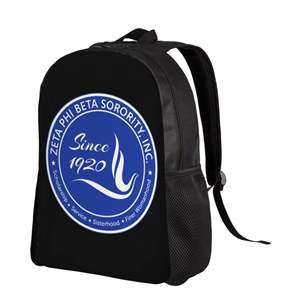 Zeta Phi Beta Sorority Logo Mochila Cierre de cremallera Patrón de letras Casual Deportes Viaje Laptop Cordura Durable y ligero - Product Image 2