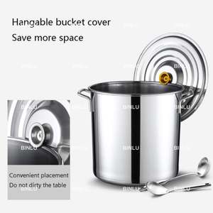 Juego de cazuelas de acero inoxidable con aislamiento grande, utensilios eficientes para sopa para cocina de inducción y olla para sopa - Product Image 4