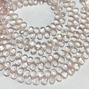 Venta al por mayor de cuentas de briolette facetadas de cuarzo rosa en forma de pera 6x8mm forma de almendra calibrada suministros de cuentas de color rosa - Product Image 5