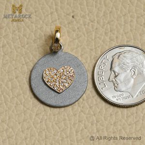 Charm de Corazón de Diamantes en Oro de 14k, Pulsera Minimalista de Plata 925, Collar con Colgante, Joyería Fina al por Mayor - Product Image 3