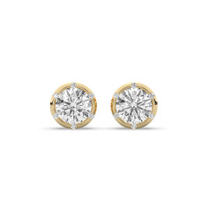 Pendientes de Oro de 14K con Diamante de Laboratorio Redondo Brillante de 3.10Ct, Estilo Único, Ligeros, Proveedor de Joyería al por Mayor B2B - Product Image 6