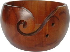 100% Handmade Acacia Wooden Yarn Bowl Holder Fashion Style Eco-Friendly Multifunctional <b>Crochet</b> Tool Customized Size - Product Image 6