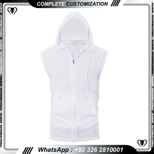 Débardeur à capuche sans manches pour hommes Sweats à capuche personnalisés de haute qualité pour hommes - Product Image 6