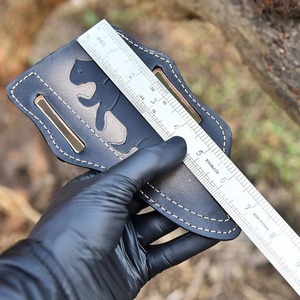 Fourreau de couteau en cuir fait main avec étui de couteau à lame fixe de conception gravée léopard pour une utilisation en cuisine - Product Image 4